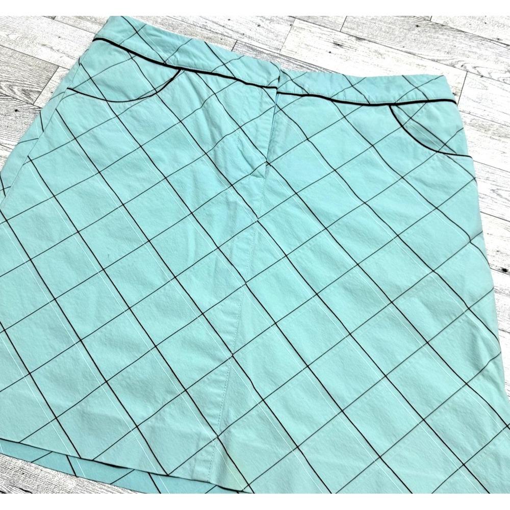 Cutter & Buck Skort Skirt Women' s Light Blue‎ & Brown w/ Pockets Golf Size 4